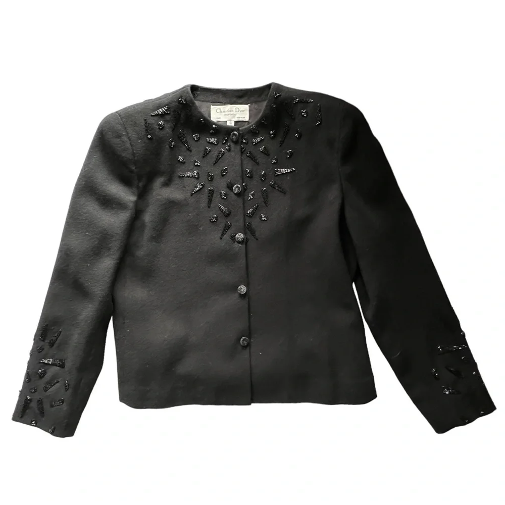 Christian Dior Vintage Wool Beaded Blazer | 8